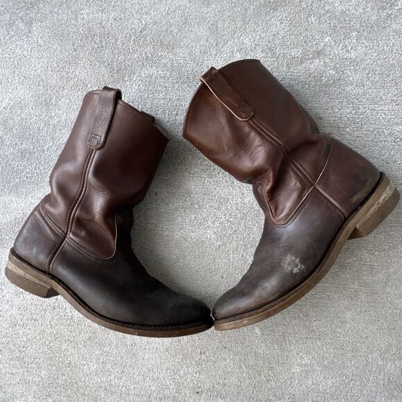 Vtg 80-90’s Red Wing Pecos 1155 Work Boots Leather Roper Men US 12 ! main image 6
